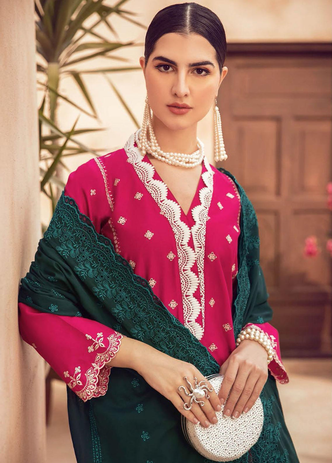 RajBari Embroidered Chikankari Suits Unstitched 3 Piece RB23CK 2A - Premium Collection