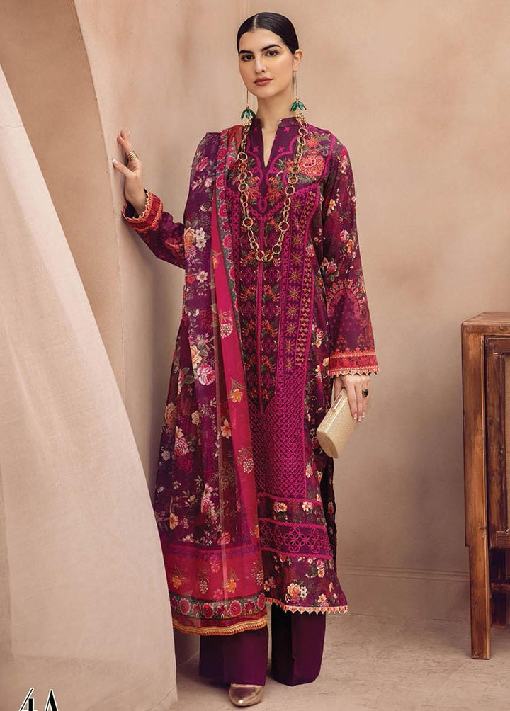 RajBari Embroidered Chikankari Suits Unstitched 3 Piece RB23CK 4A - Premium Collection