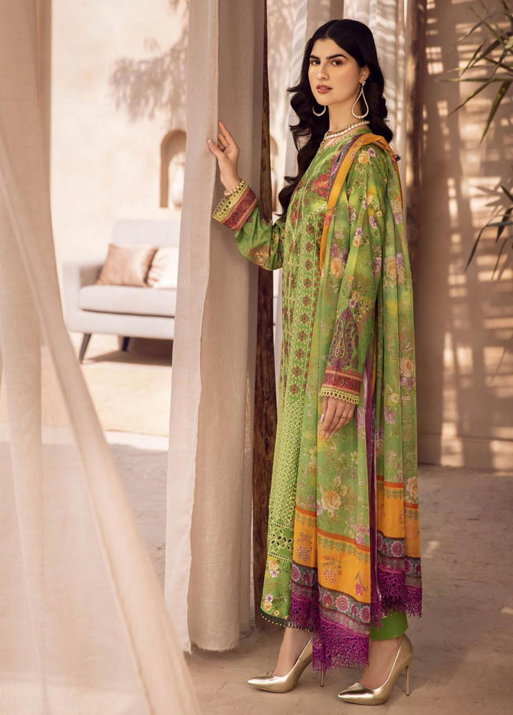 RajBari Embroidered Chikankari Suits Unstitched 3 Piece RB23CK 4B - Premium Collection
