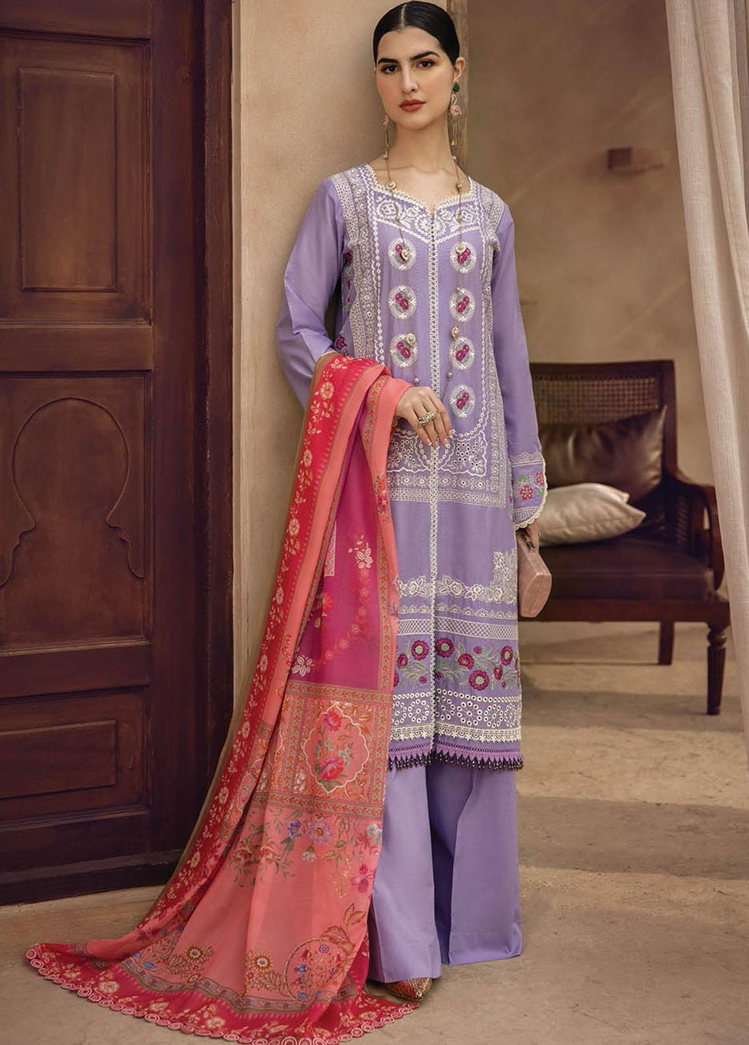 RajBari Embroidered Chikankari Suits Unstitched 3 Piece RB23CK 5B - Premium Collection