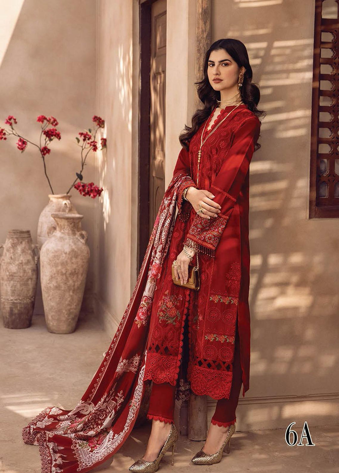 RajBari Embroidered Chikankari Suits Unstitched 3 Piece RB23CK 6A - Premium Collection