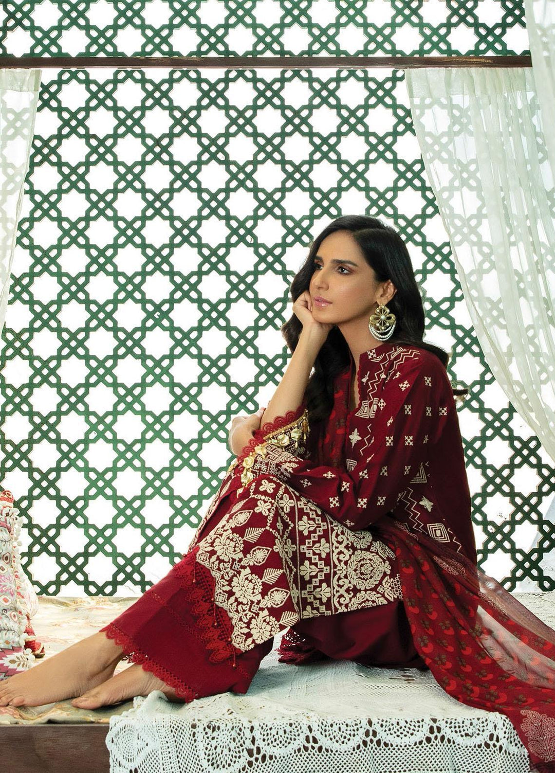 RajBari Embroidered Chikankari Suits Unstitched 3 Piece RB22CK 01 Rough - Spring / Summer Collection