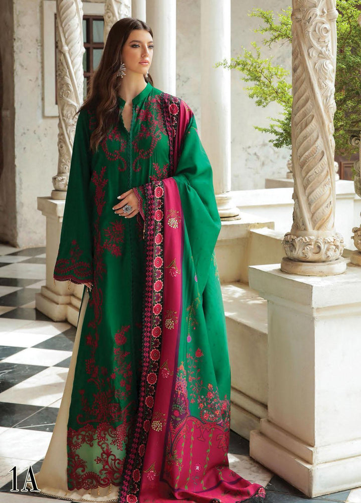 RajBari Embroidered Karandi Suits Unstitched 3 Piece RB22K 1A - Premium Collection