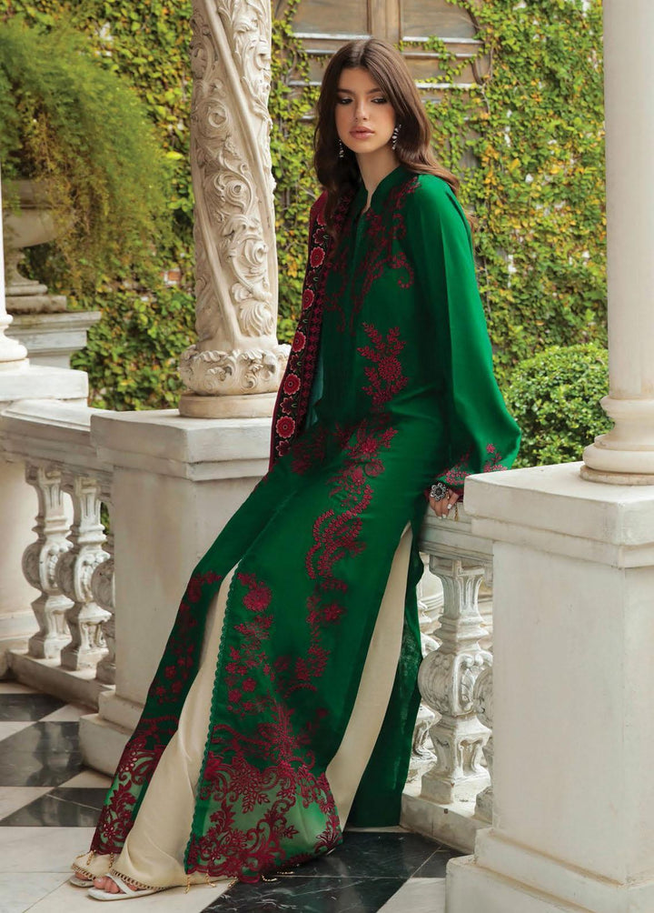 RajBari Embroidered Karandi Suits Unstitched 3 Piece RB22K 1A - Premium Collection