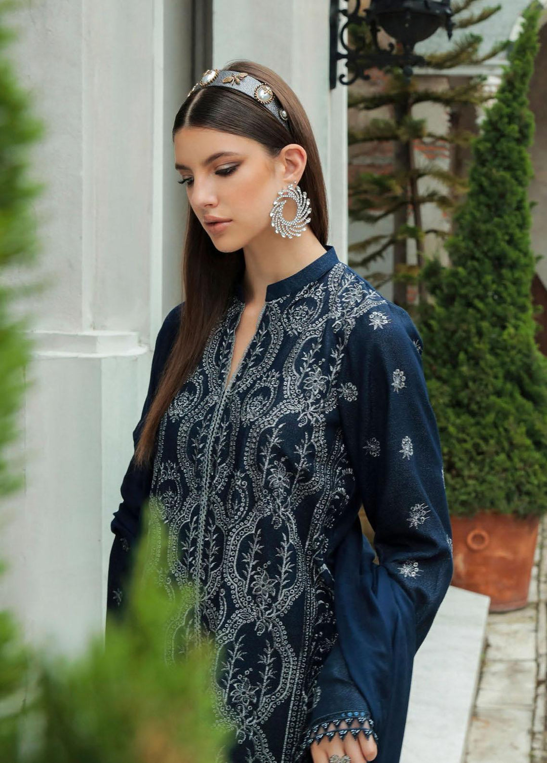 RajBari Embroidered Karandi Suits Unstitched 3 Piece RB22K 2A - Premium Collection