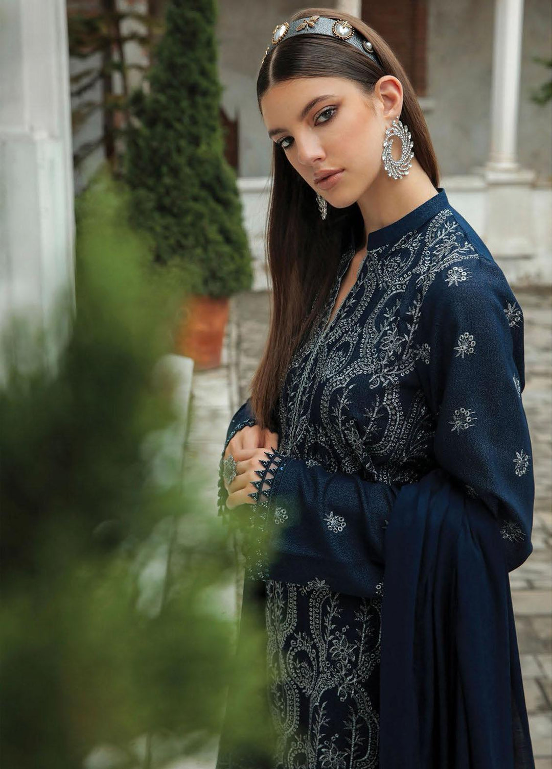 RajBari Embroidered Karandi Suits Unstitched 3 Piece RB22K 2A - Premium Collection