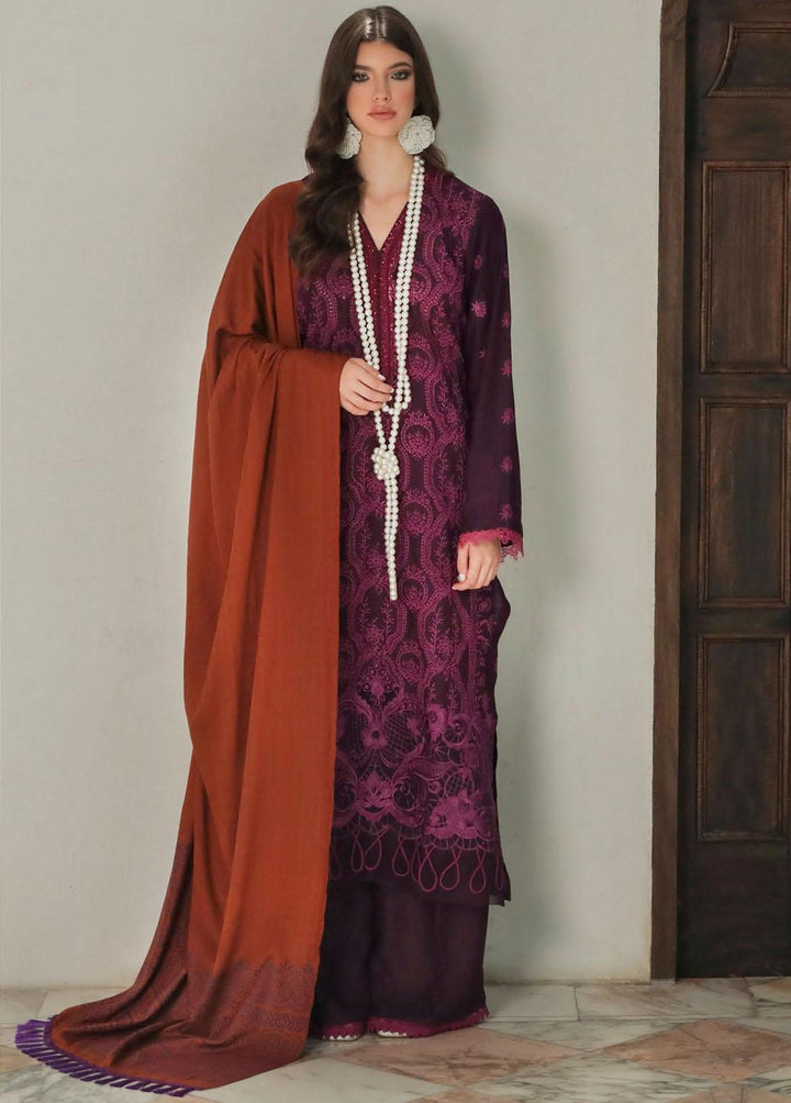 RajBari Embroidered Karandi Suits Unstitched 3 Piece RB22K 2B - Premium Collection