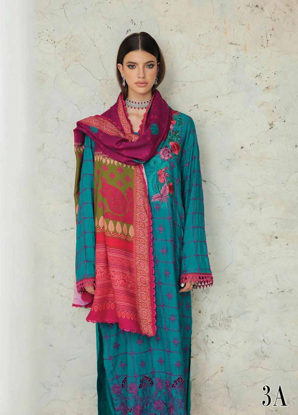 RajBari Embroidered Karandi Suits Unstitched 3 Piece RB22K 3A - Premium Collection