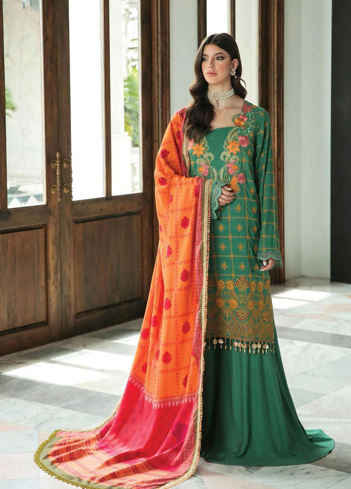 RajBari Embroidered Karandi Suits Unstitched 3 Piece RB22K 3B - Premium Collection