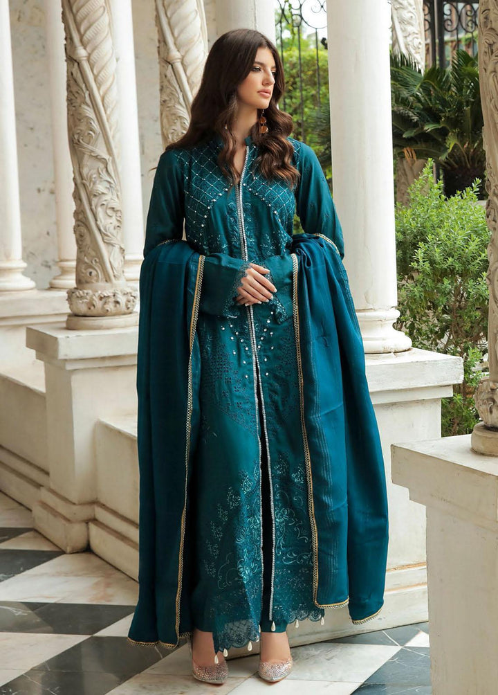 RajBari Embroidered Karandi Suits Unstitched 3 Piece RB22K 4A - Premium Collection