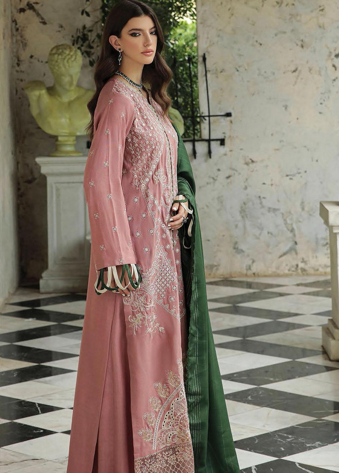RajBari Embroidered Karandi Suits Unstitched 3 Piece RB22K 4B - Premium Collection
