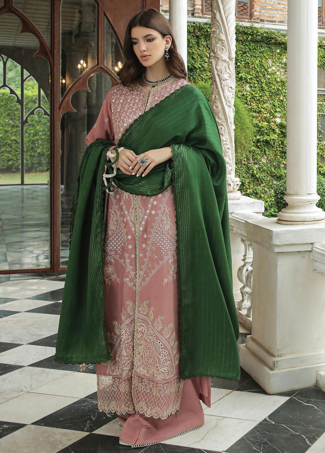 RajBari Embroidered Karandi Suits Unstitched 3 Piece RB22K 4B - Premium Collection