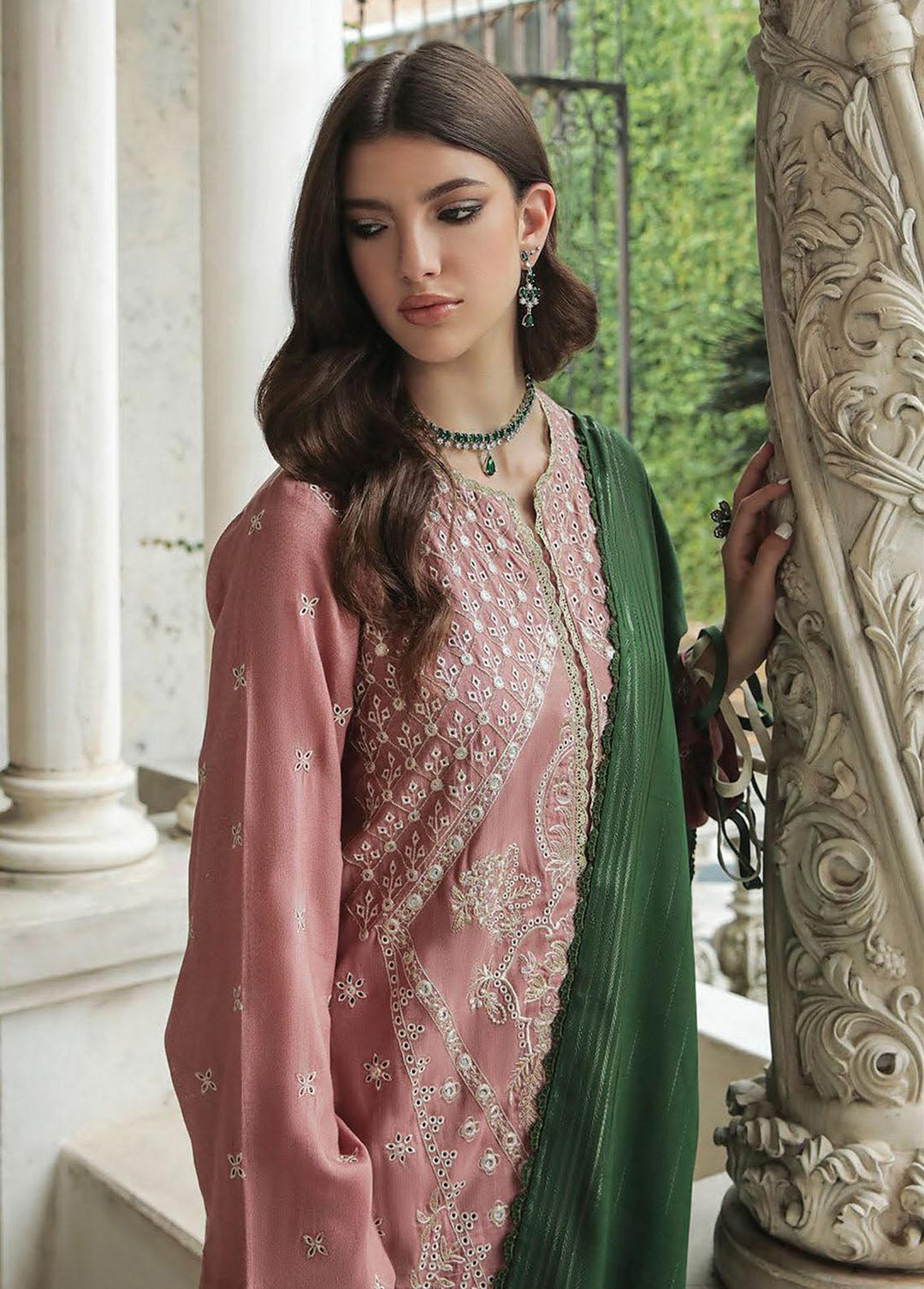 RajBari Embroidered Karandi Suits Unstitched 3 Piece RB22K 4B - Premium Collection