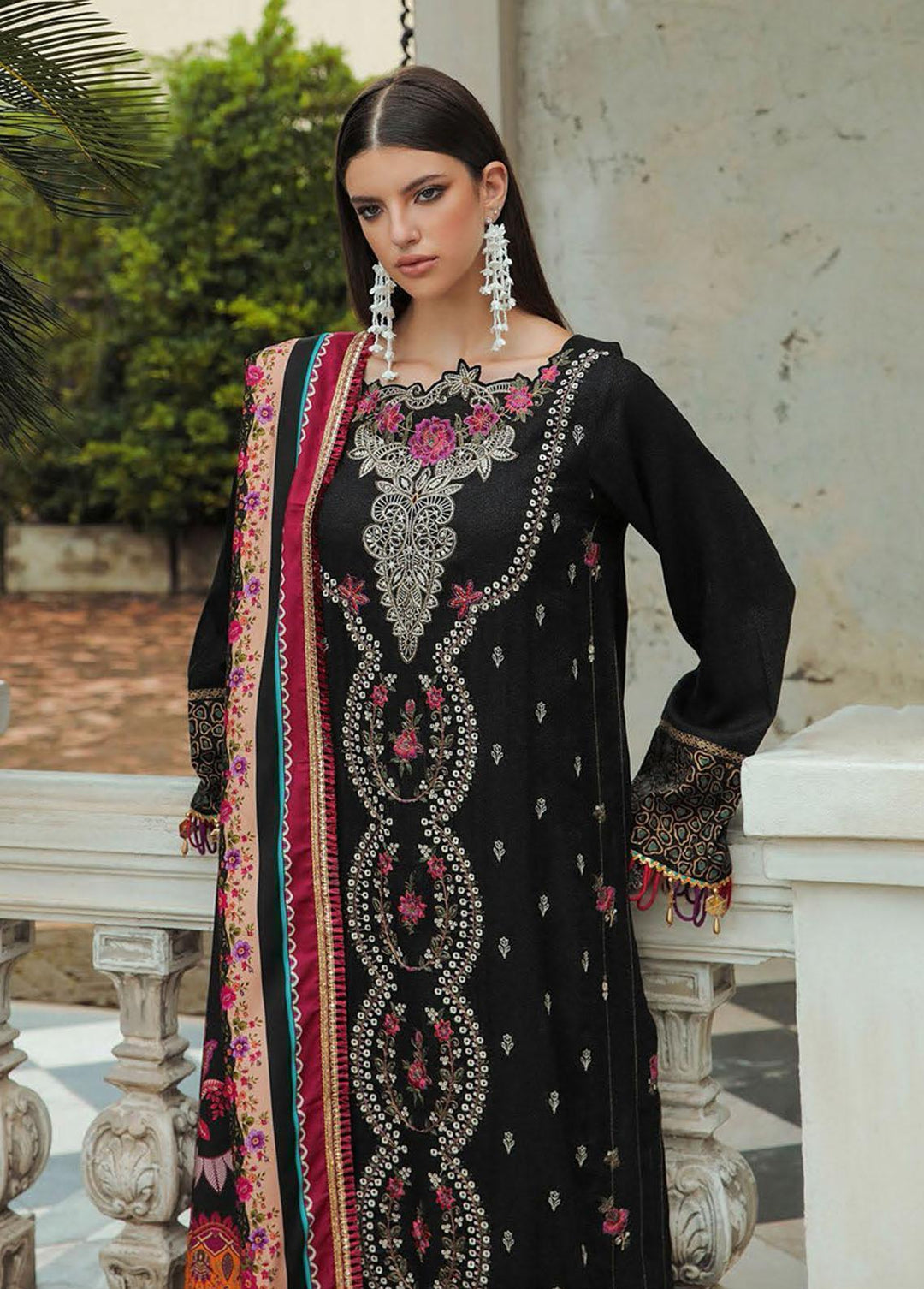 RajBari Embroidered Karandi Suits Unstitched 3 Piece RB22K 5A - Premium Collection