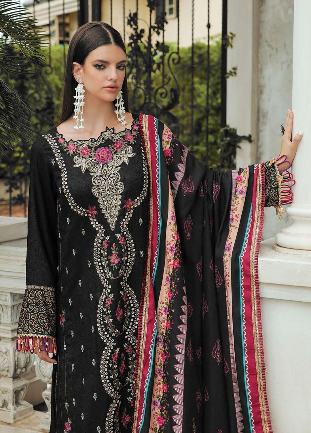 RajBari Embroidered Karandi Suits Unstitched 3 Piece RB22K 5A - Premium Collection
