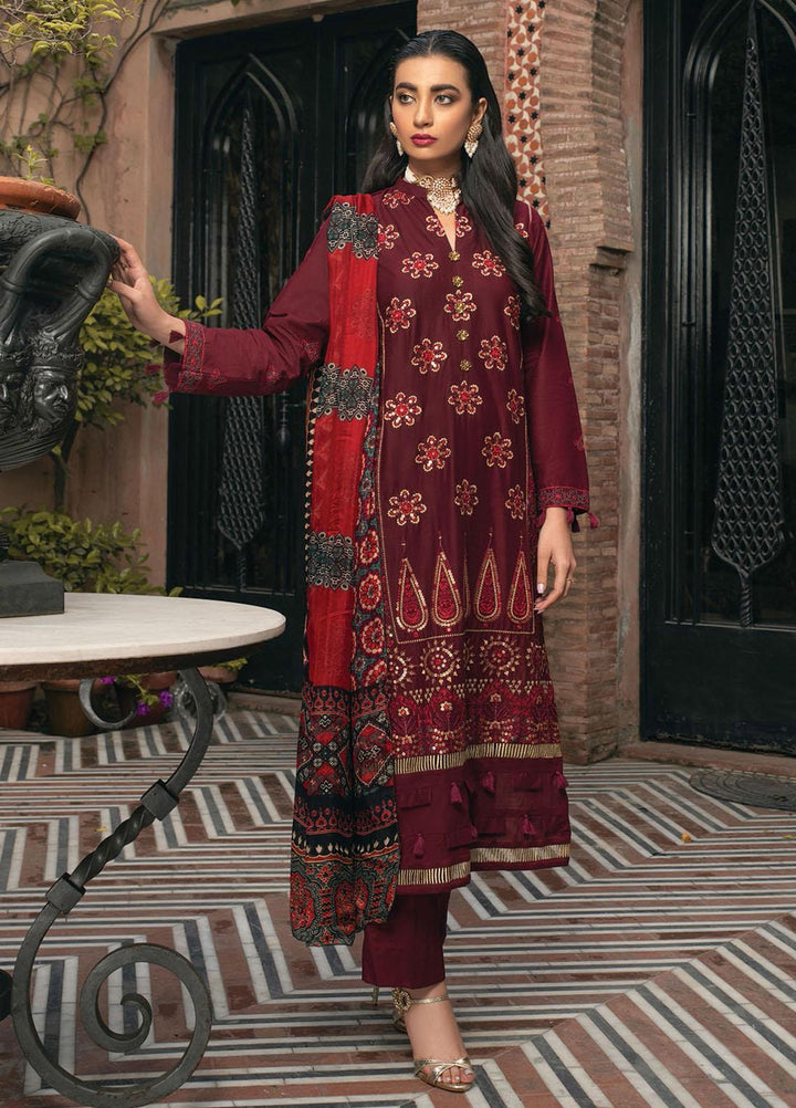 RajBari Embroidered Chikankari Suits Unstitched 3 Piece RB21F 4B - Festive Collection