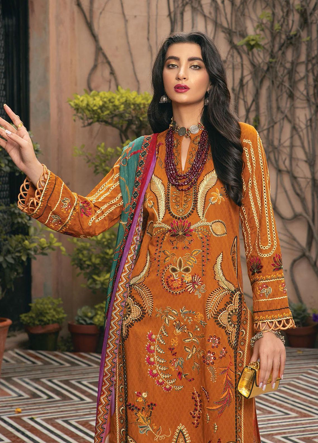 RajBari Embroidered Jacquard Suits Unstitched 3 Piece RB21F 6A - Festive Collection