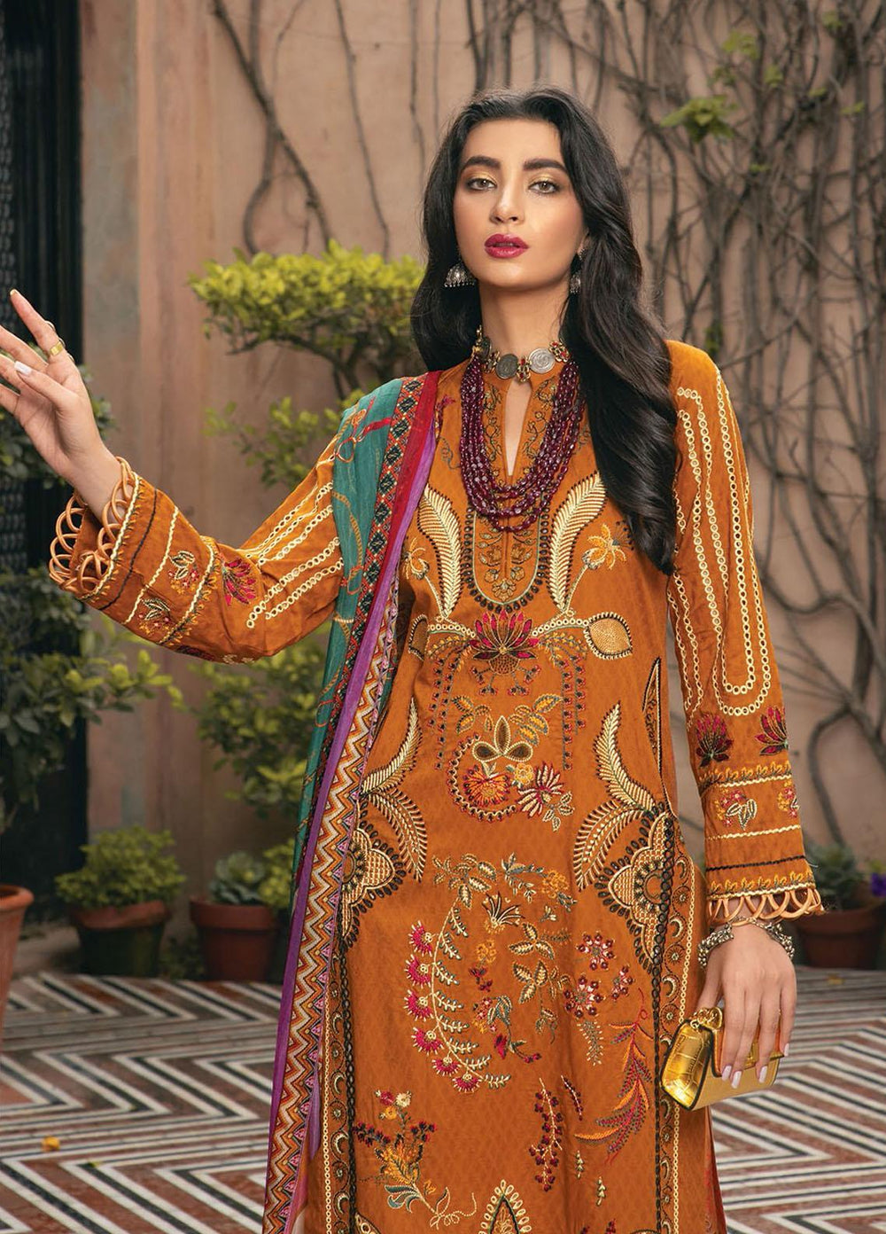 RajBari Embroidered Jacquard Suits Unstitched 3 Piece RB21F 6A - Festive Collection