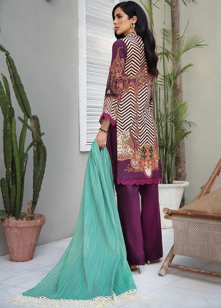 RajBari Embroidered Lawn Suits Unstitched 3 Piece RB21SS 1B - Spring / Summer Collection