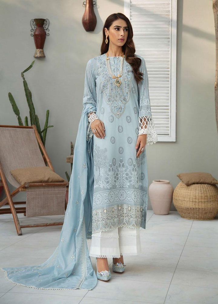 RajBari Embroidered Lawn Suits Unstitched 3 Piece RB21SS 2A - Spring / Summer Collection
