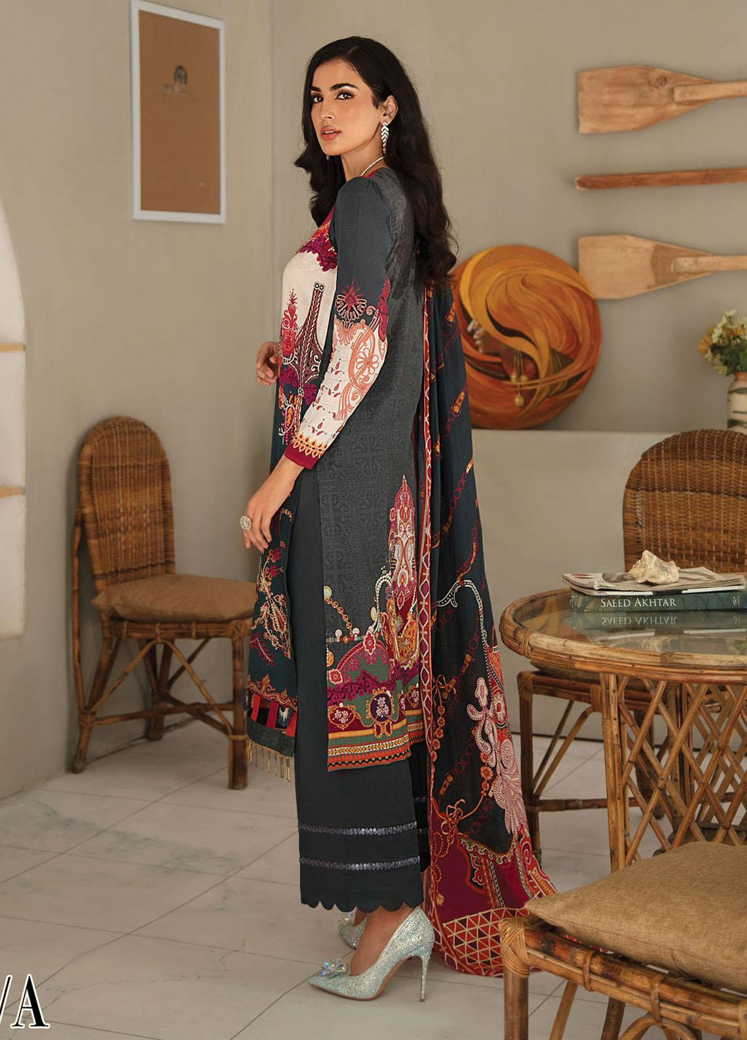 RajBari Embroidered Lawn Suits Unstitched 3 Piece RB21SS 9A - Spring / Summer Collection