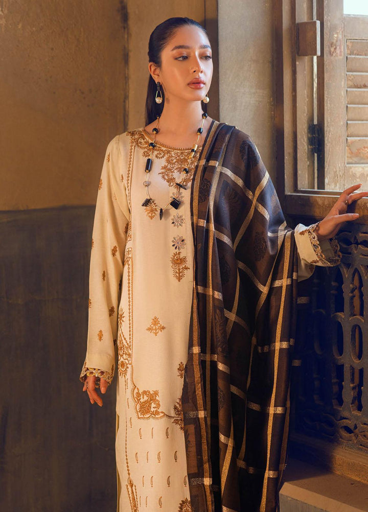 RajBari Embroidered Khaddar Suits Unstitched 3 Piece RB22WE 1B - Winter Collection