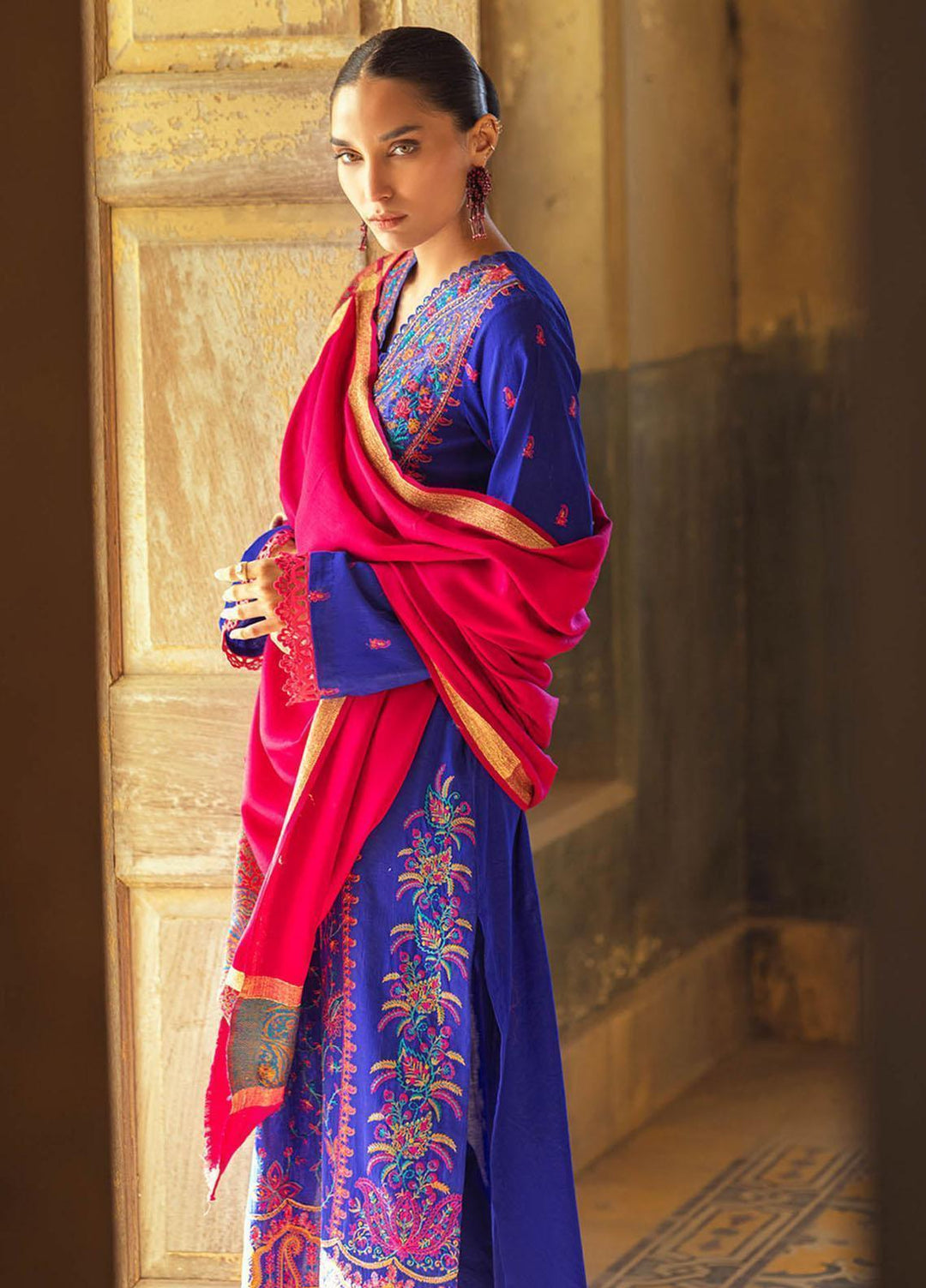 RajBari Embroidered Khaddar Suits Unstitched 3 Piece RB22WE 2A - Winter Collection