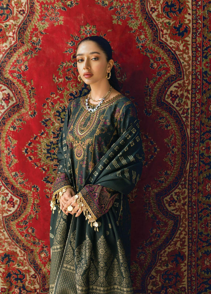 RajBari Embroidered Khaddar Suits Unstitched 3 Piece RB22WE 3A - Winter Collection