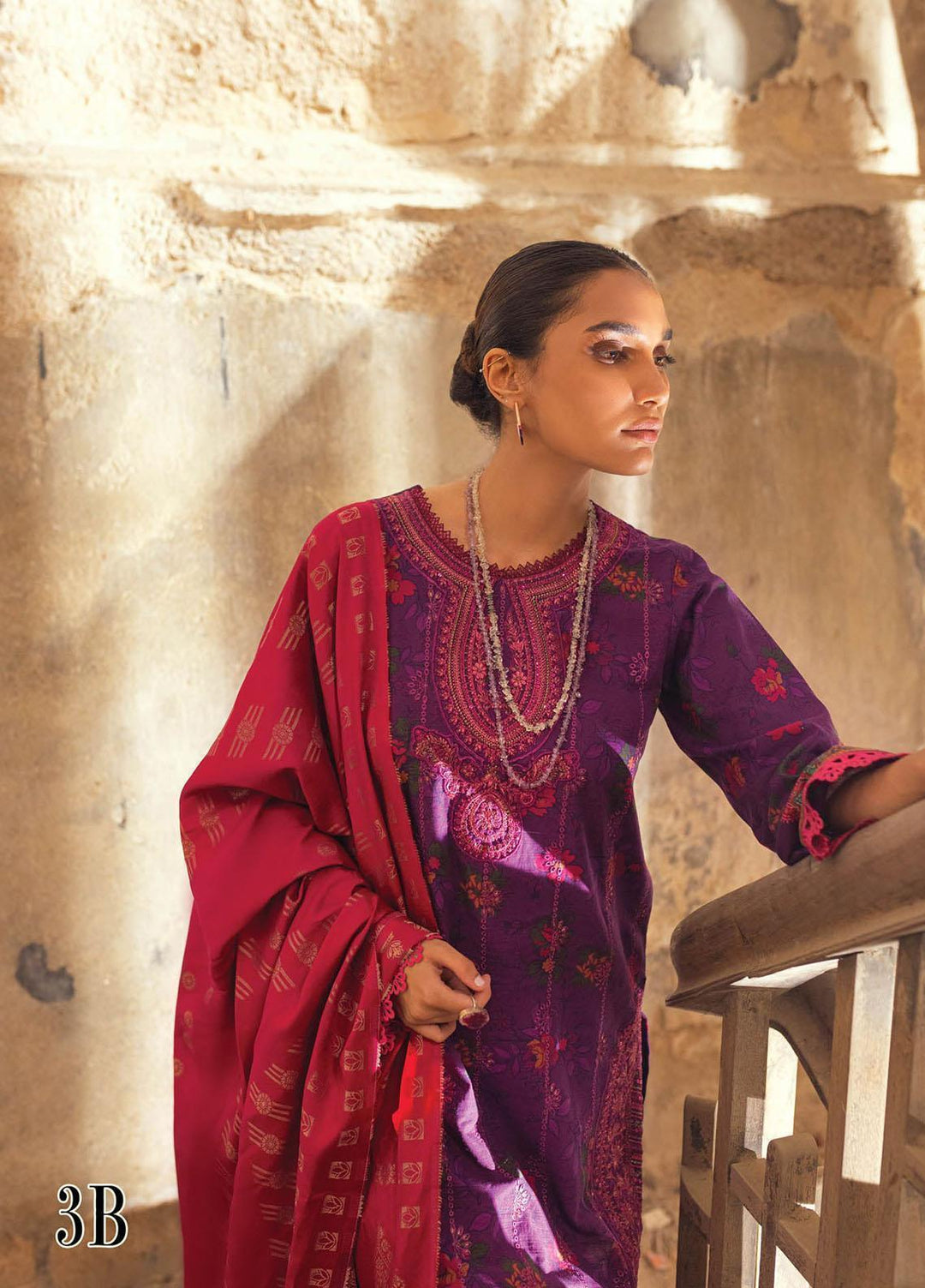 RajBari Embroidered Khaddar Suits Unstitched 3 Piece RB22WE 3B - Winter Collection