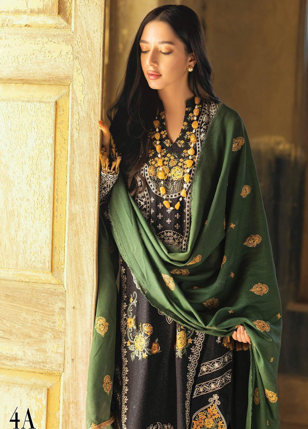 RajBari Embroidered Karandi Suits Unstitched 3 Piece RB22WE 4A - Winter Collection