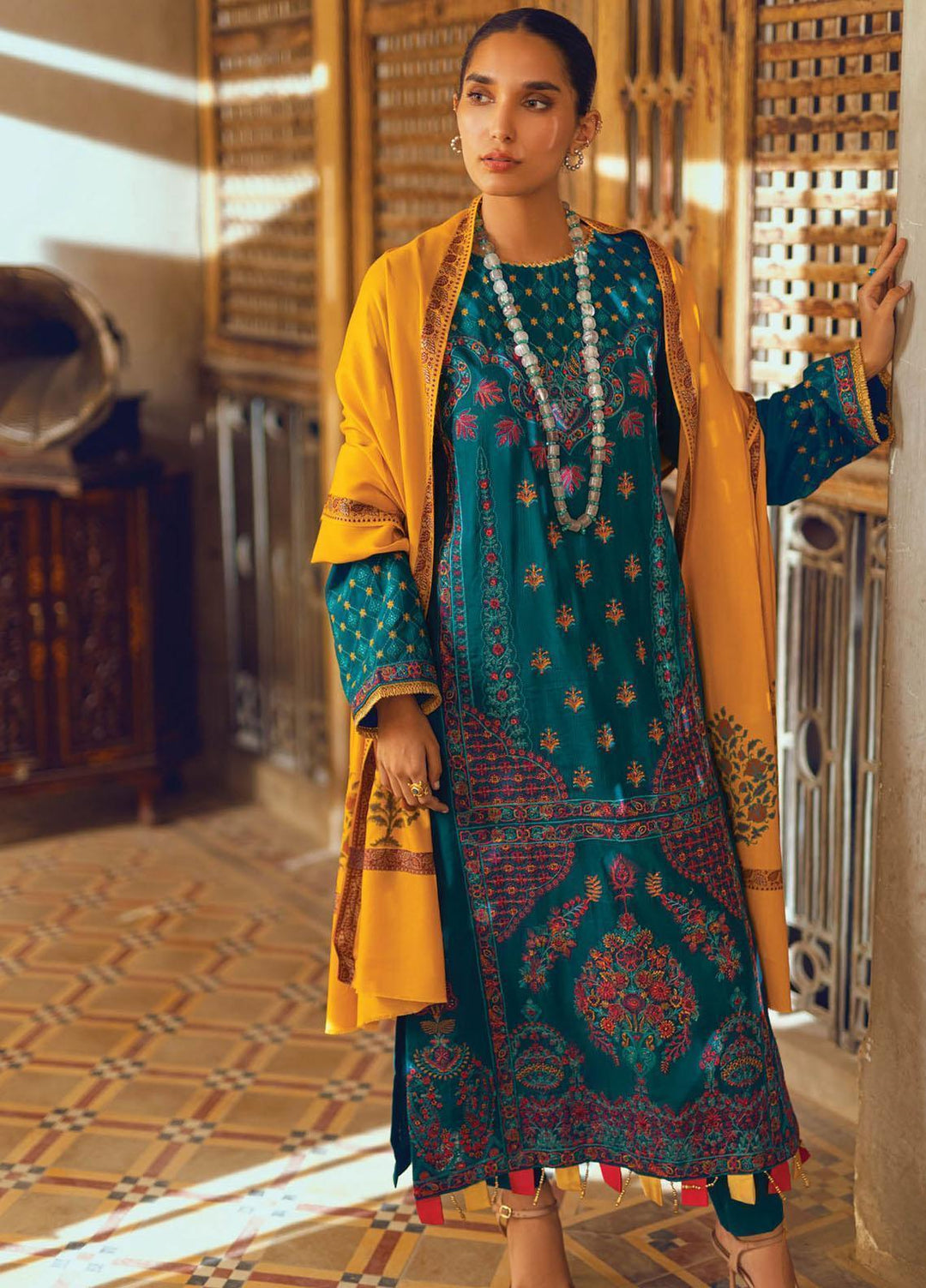 RajBari Embroidered Karandi Suits Unstitched 3 Piece RB22WE 6B - Winter Collection