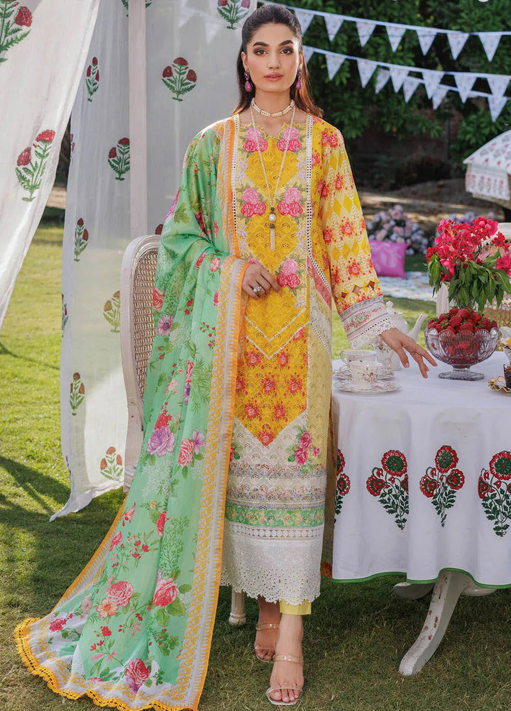RajBari Printkari Embroidered Lawn Suit Unstitched 3 Piece RB24P 1A - Summer Collection