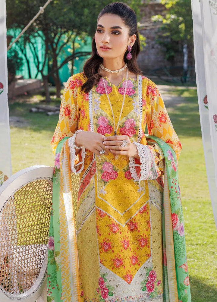 RajBari Printkari Embroidered Lawn Suit Unstitched 3 Piece RB24P 1A - Summer Collection