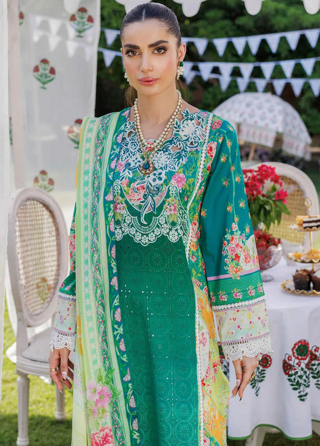 RajBari Printkari Embroidered Lawn Suit Unstitched 3 Piece RB24P 2A - Summer Collection