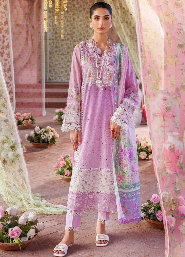 RajBari Printkari Embroidered Lawn Suit Unstitched 3 Piece RB24P 2B - Summer Collection