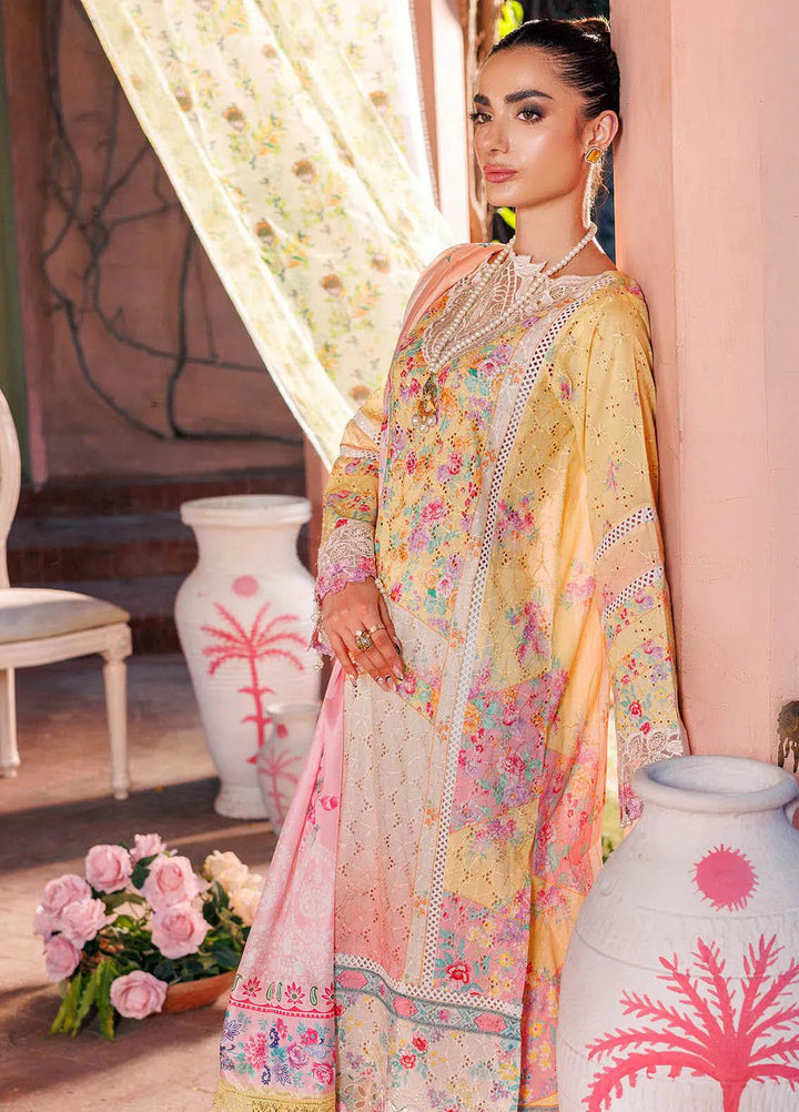 RajBari Printkari Embroidered Lawn Suit Unstitched 3 Piece RB24P 3B - Summer Collection