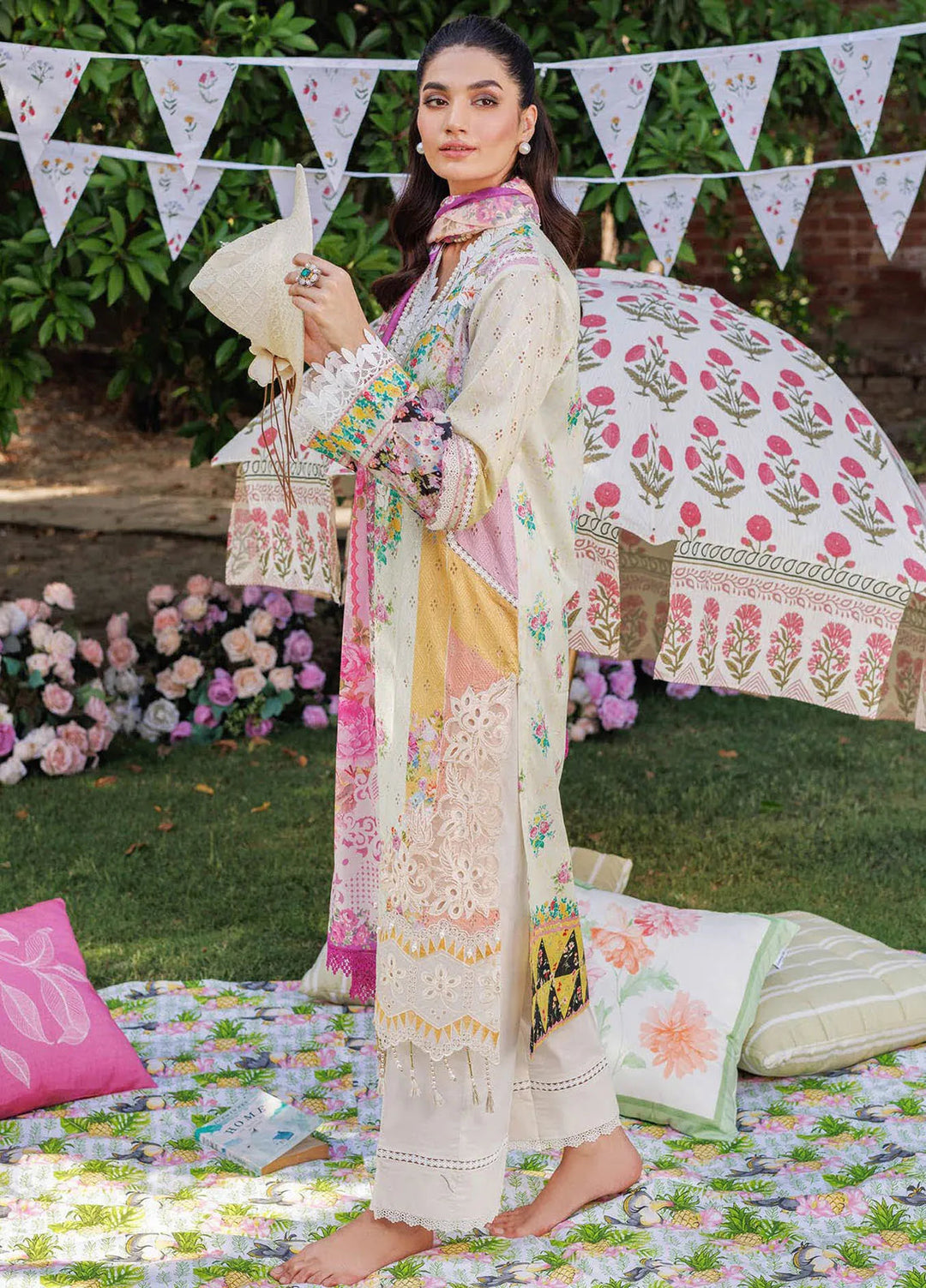 RajBari Printkari Embroidered Lawn Suit Unstitched 3 Piece RB24P 4A - Summer Collection