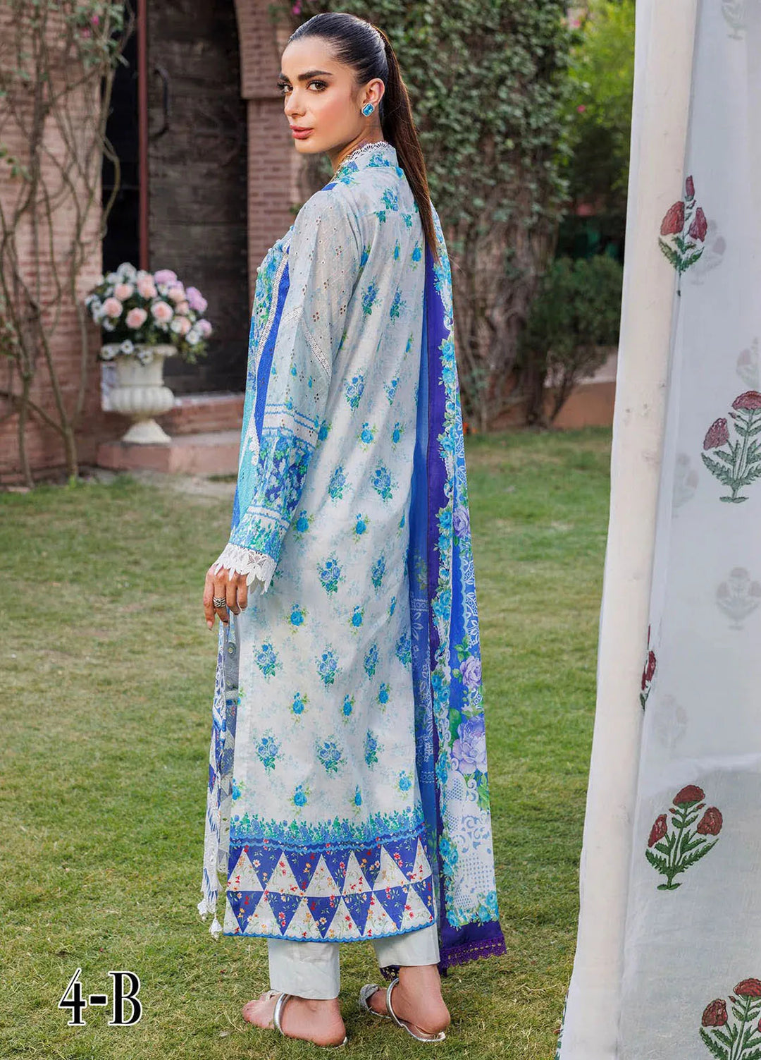 RajBari Printkari Embroidered Lawn Suit Unstitched 3 Piece RB24P 4B - Summer Collection
