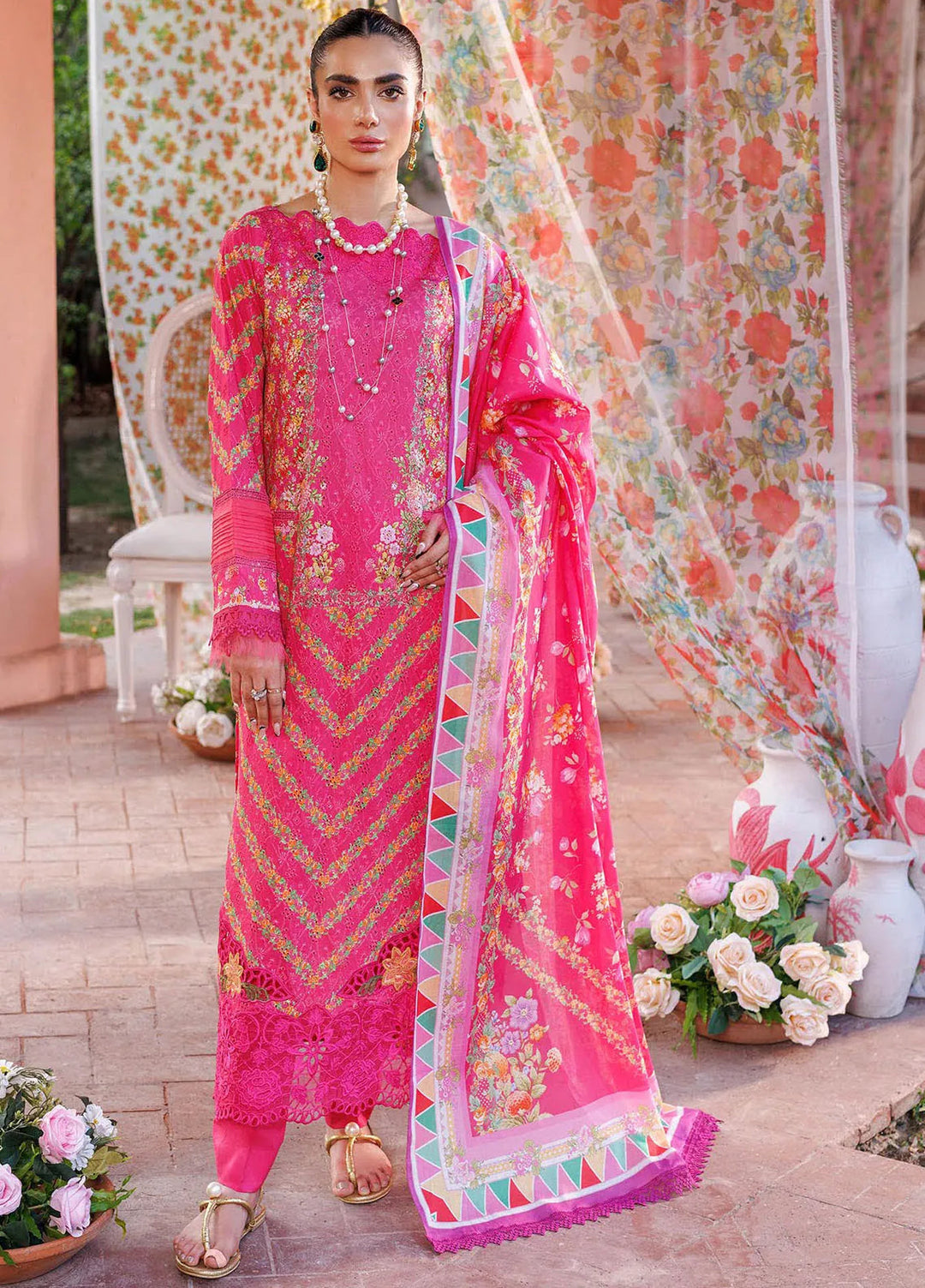 RajBari Printkari Embroidered Lawn Suit Unstitched 3 Piece RB24P 5B - Summer Collection