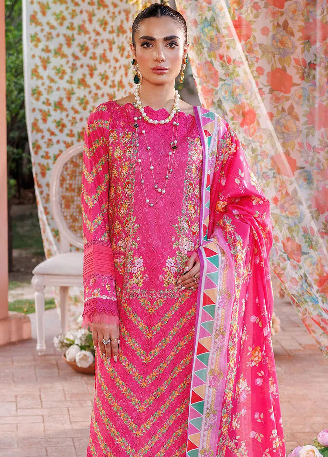 RajBari Printkari Embroidered Lawn Suit Unstitched 3 Piece RB24P 5B - Summer Collection