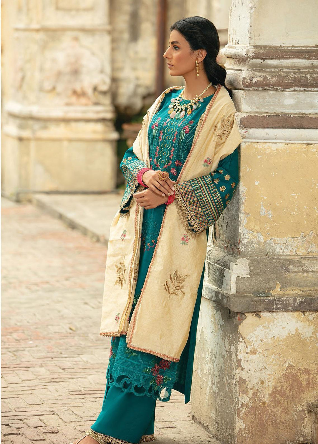 RajBari Embroidered Jacquard Suits Unstitched 3 Piece RB22SS 3B - Spring / Summer Collection