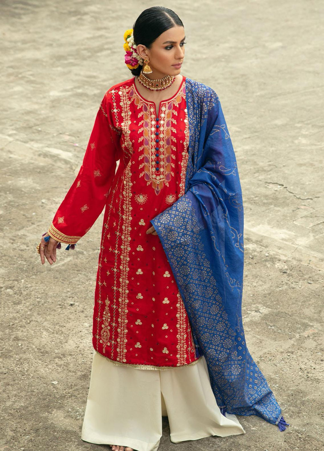 RajBari Embroidered Jacquard Suits Unstitched 3 Piece RB22SS 4A - Spring / Summer Collection