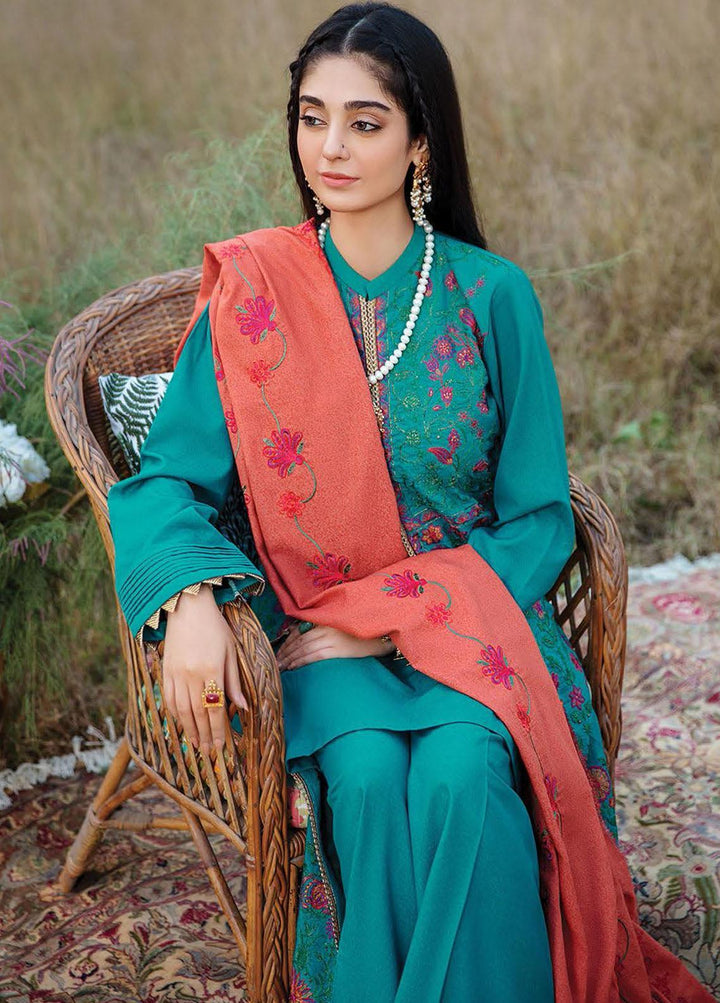 RajBari Embroidered Karandi Suits Unstitched 3 Piece RB21W 6B - Winter Collection
