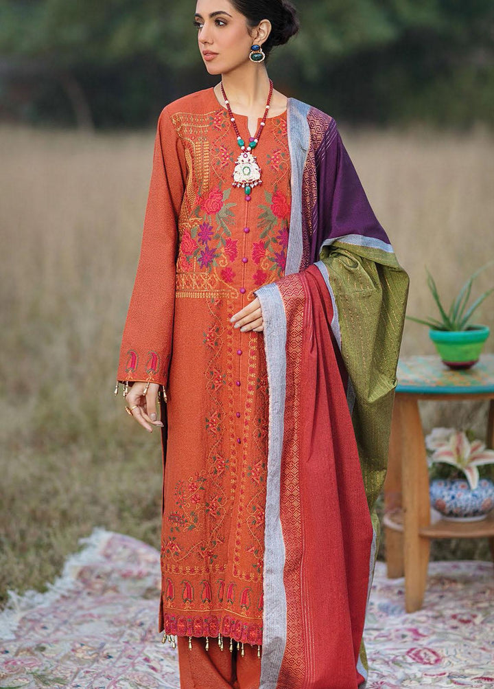 RajBari Embroidered Karandi Suits Unstitched 3 Piece RB21W 7B - Winter Collection