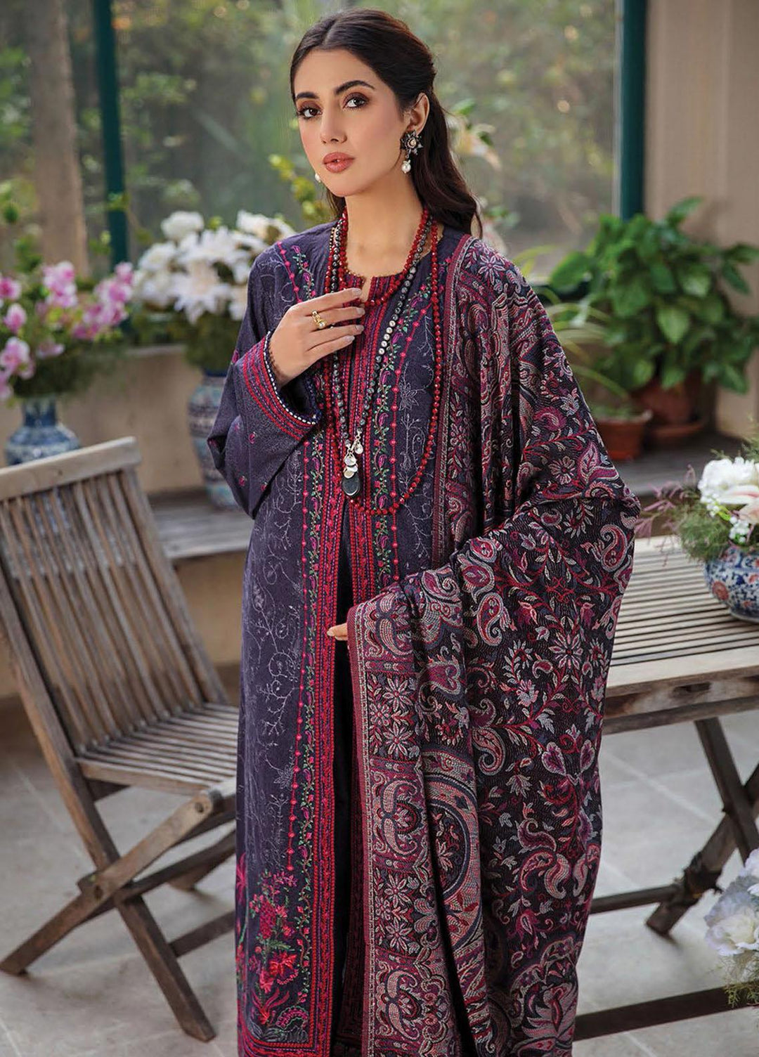 RajBari Embroidered Karandi Suits Unstitched 3 Piece RB21W 9A - Winter Collection