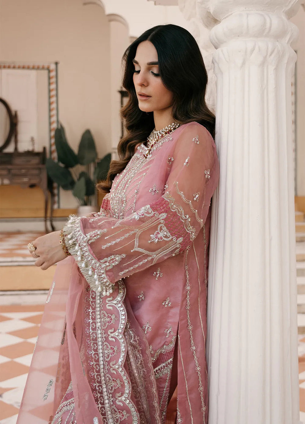 Rajwani by HM Pret Embroidered Organza 3 Piece Suit Mehru