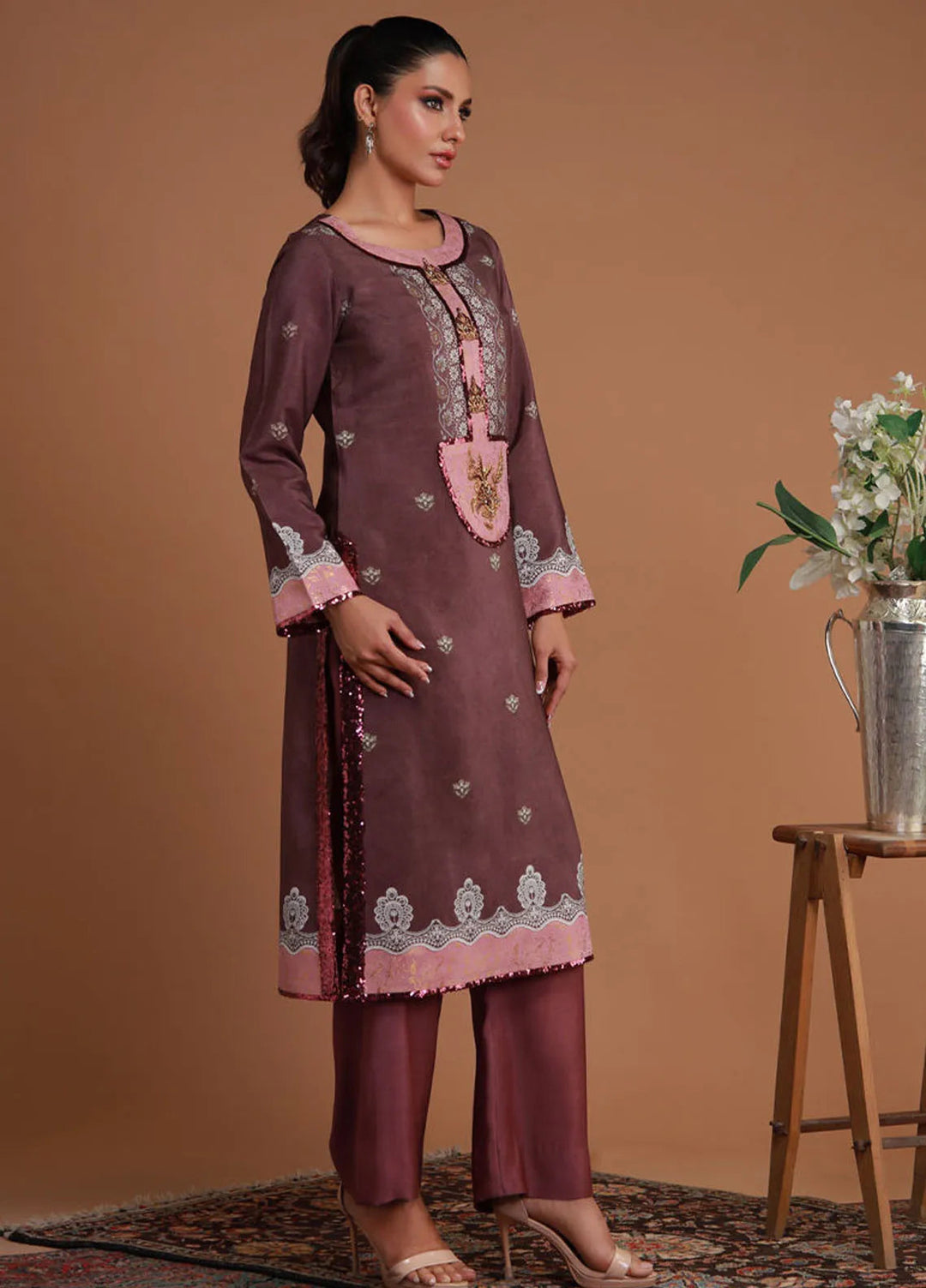 Ramadan Edit by Shamaeel Ansari Pret Embroidered Khaddi Silk 3 Piece Suit RF-06
