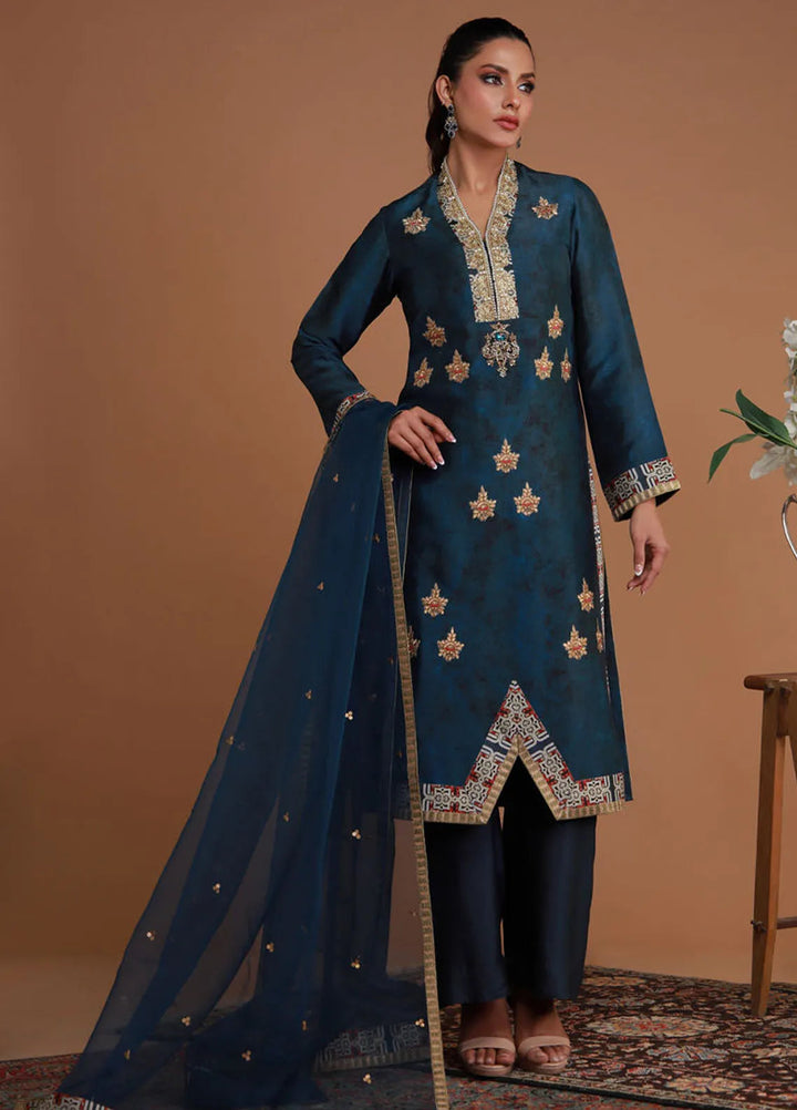 Ramadan Edit by Shamaeel Ansari Pret Embroidered Sheesha Silk 3 Piece Suit RF-04