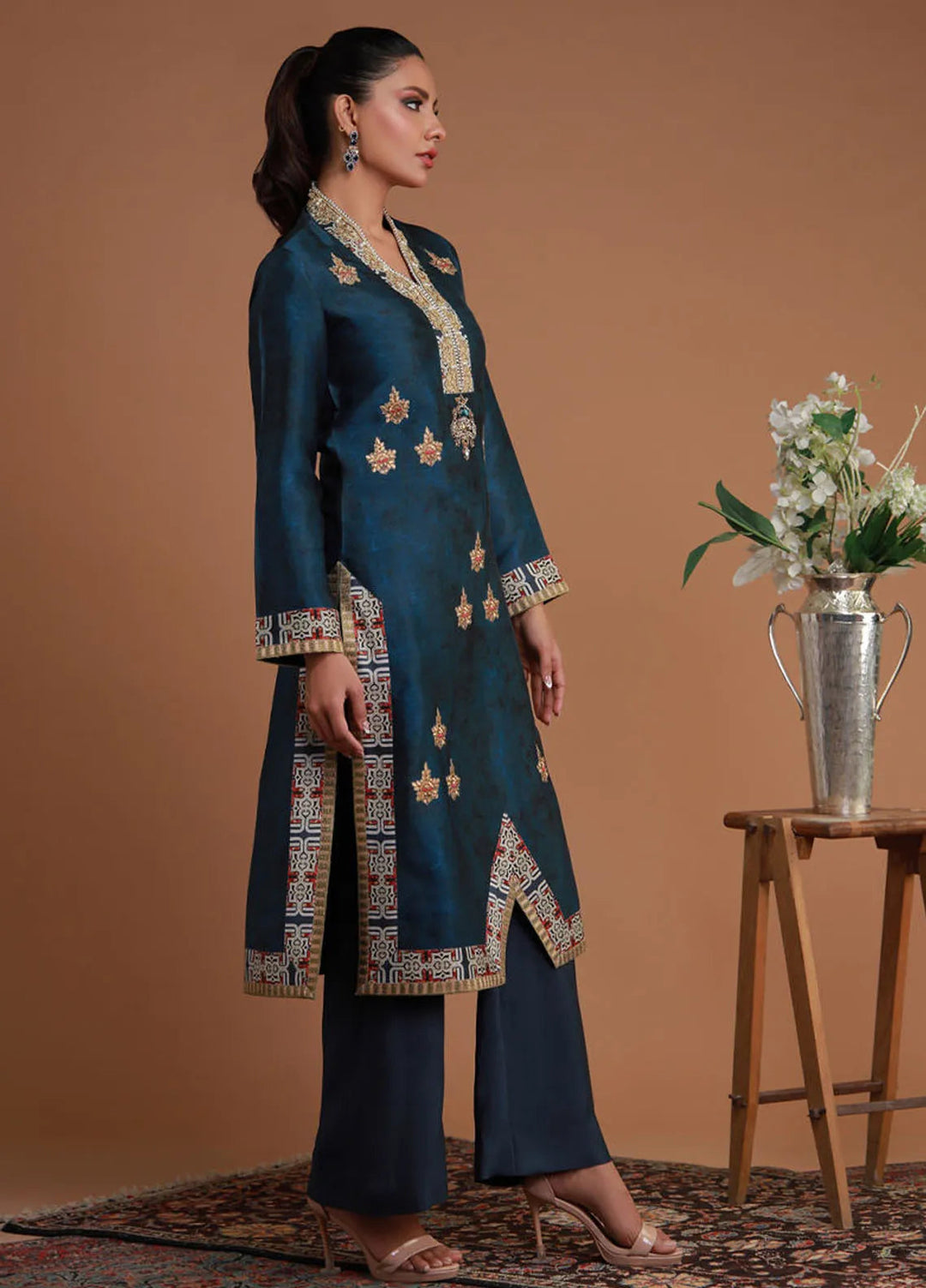 Ramadan Edit by Shamaeel Ansari Pret Embroidered Sheesha Silk 3 Piece Suit RF-04