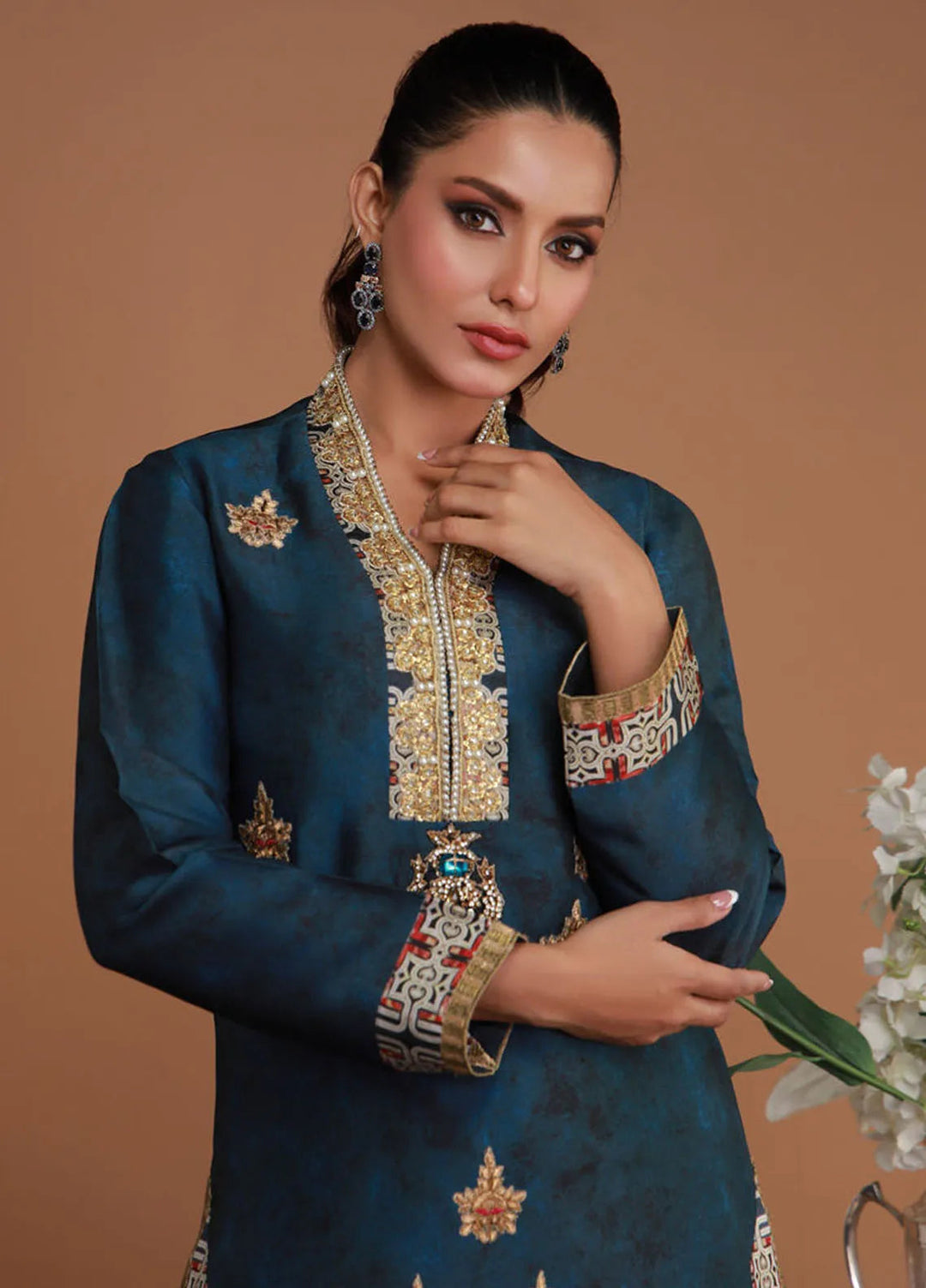 Ramadan Edit by Shamaeel Ansari Pret Embroidered Sheesha Silk 3 Piece Suit RF-04